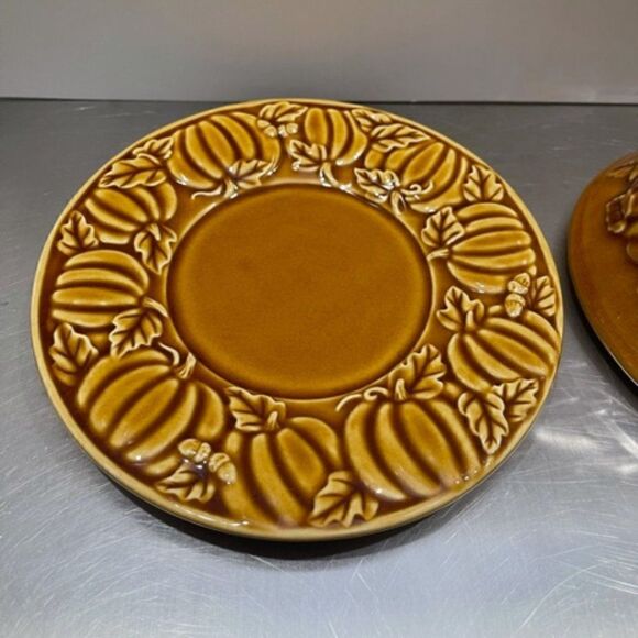 Yankee Candle Pumpkin Fall Leaves Ceramic Large Ja - Picture 3 of 5